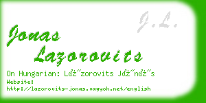 jonas lazorovits business card